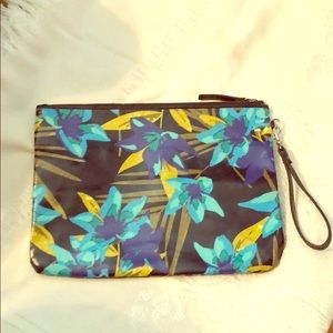 Electric floral large wristlet